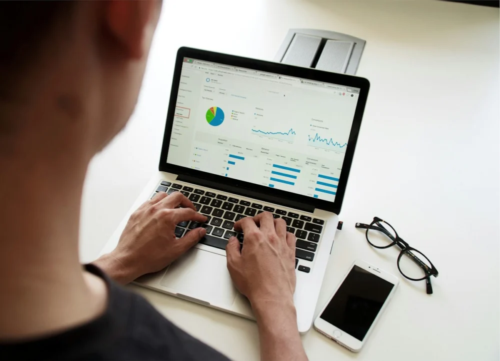 Laptop showing website analytics