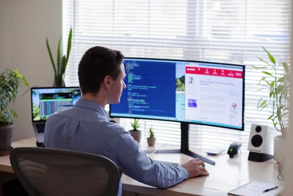 Developer working at a computer